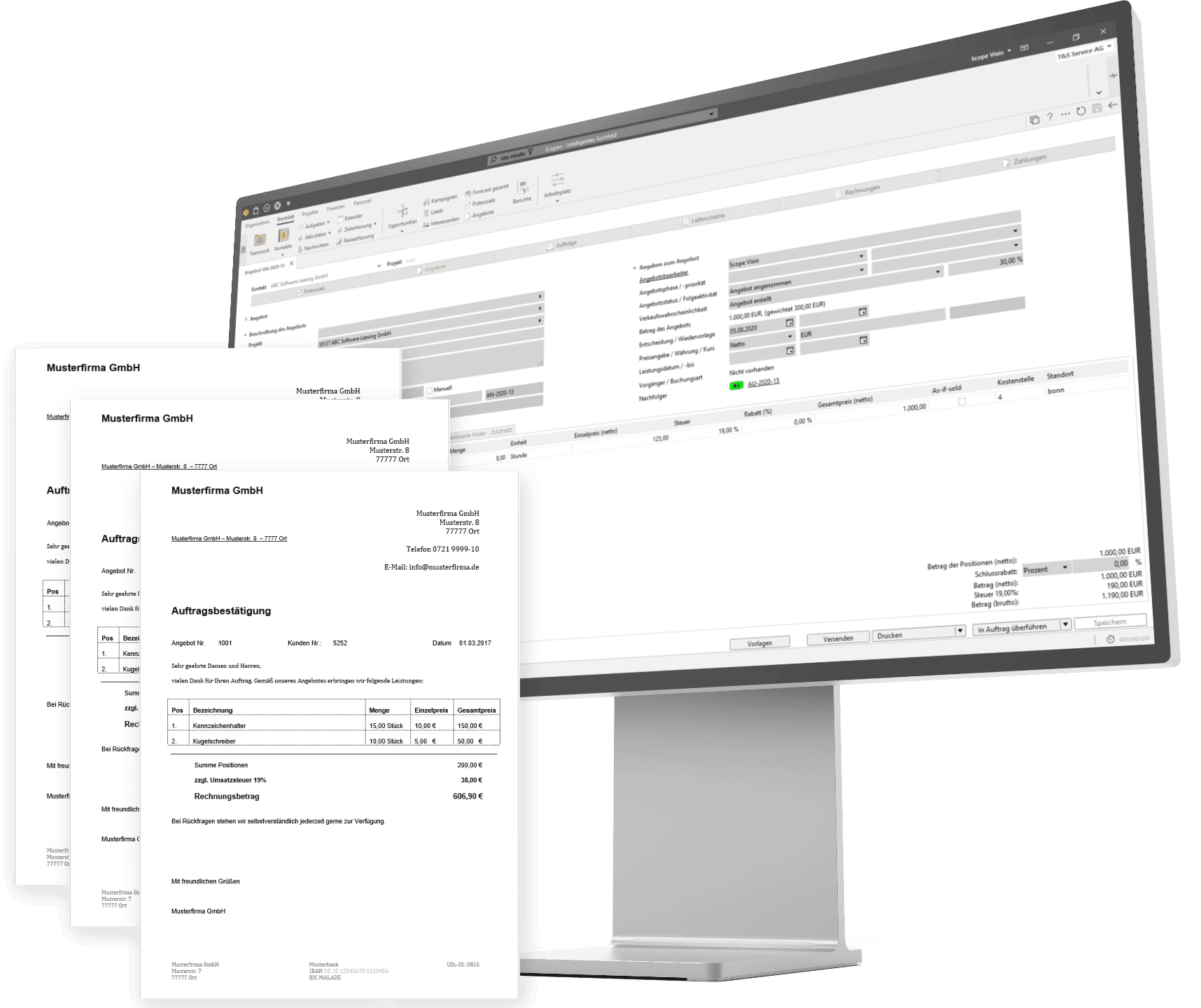 demo screen auftragsabwicklung durchgaengige prozesse