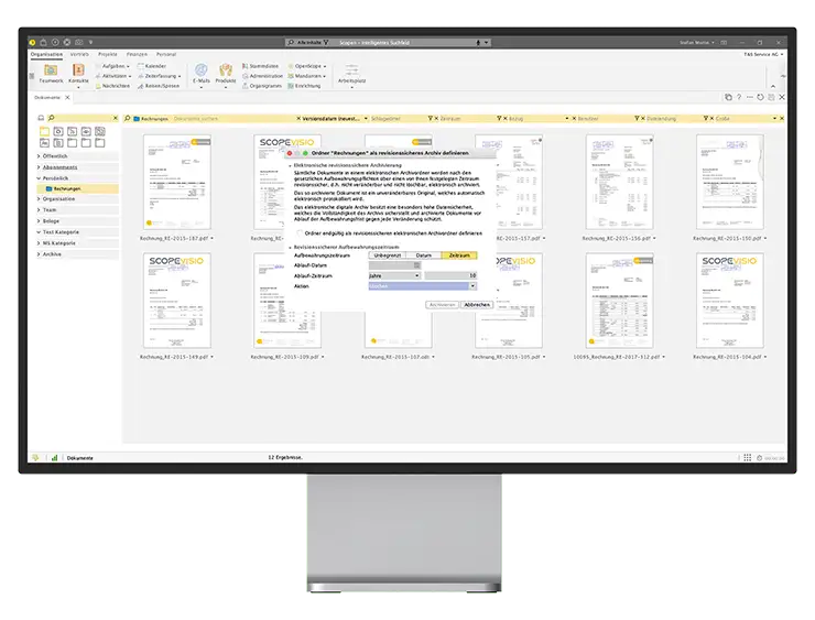 desktop monitor front dms ecm archivierung automatisiert