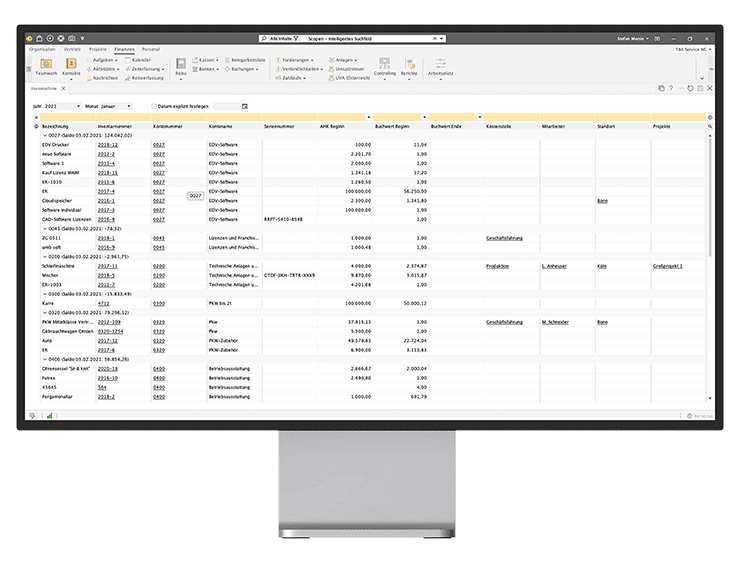 desktop monitor front finanzen anlagen informativ