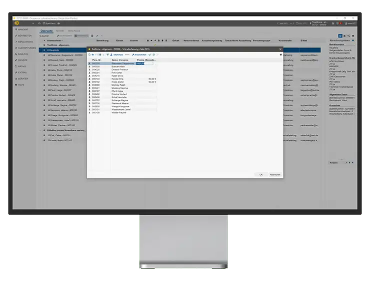 desktop monitor front personal lohn gehalt schnellerfassung
