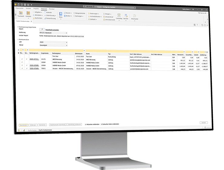 desktop monitor left finanzen banken vernetzt