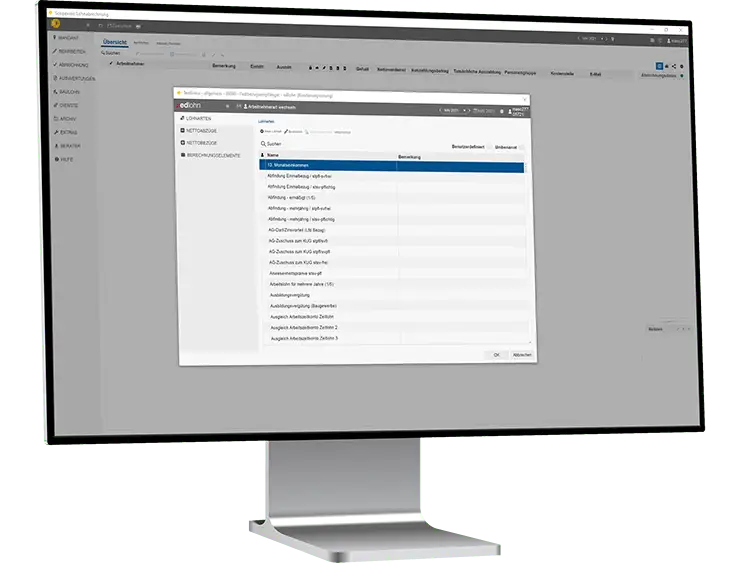 desktop monitor left personal eurodata mandant kundenanpassung