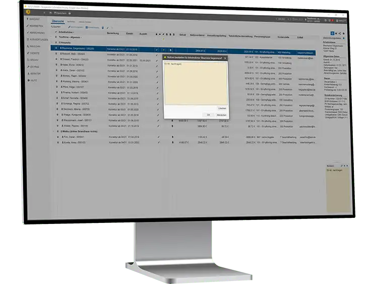 desktop monitor left personal lohn gehalt notizen
