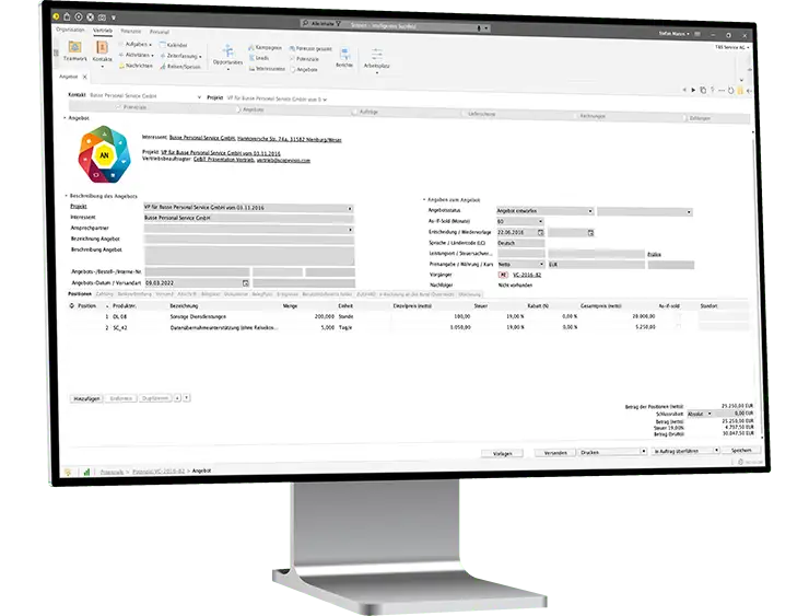 desktop monitor left vertrieb angebote vertriebsprozess
