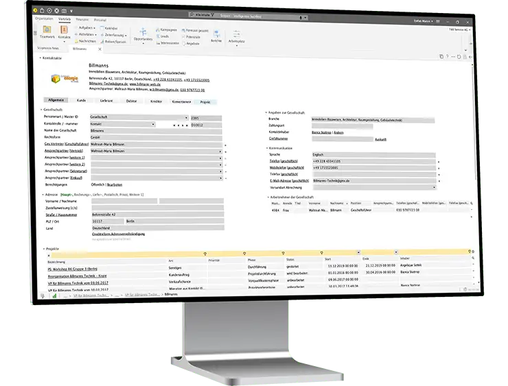 desktop monitor left vertrieb vertriebsprojekte kontaktmanagement