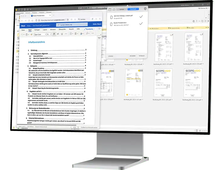 desktop monitor right dms ecm microsoft365 integriert