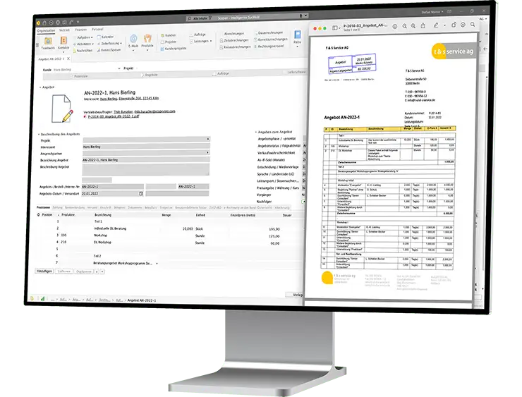 desktop monitor right organisation auftraege auftragsabwicklung