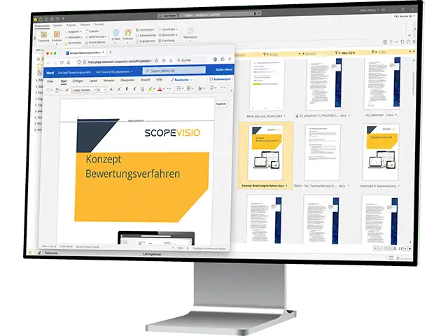 scopevisio desktop monitor header right dms ecm microsoft365 header