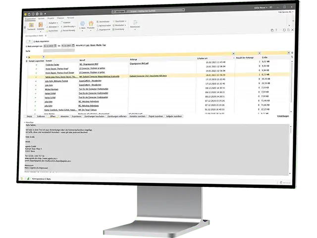 scopevisio desktop monitor header right organisation e mails header