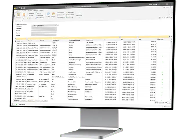 scopevisio desktop monitor header right organisation zeiterfassung header